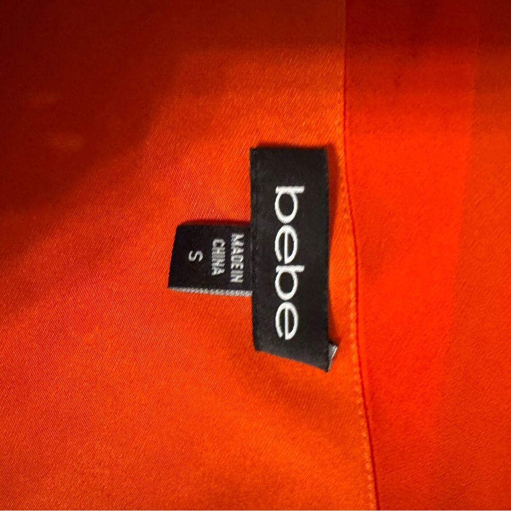 Bebe Red/ Orange One Shoulder Cocktail Dress - Picture 7 of 12